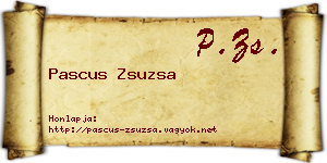 Pascus Zsuzsa névjegykártya